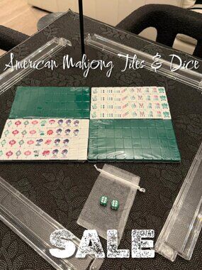 Green American Mahjong Tile Set - Unbranded - Etched/Engraved